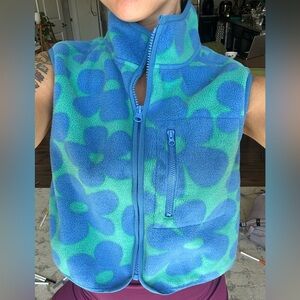 PacSun Blue and Green Floral Vest
